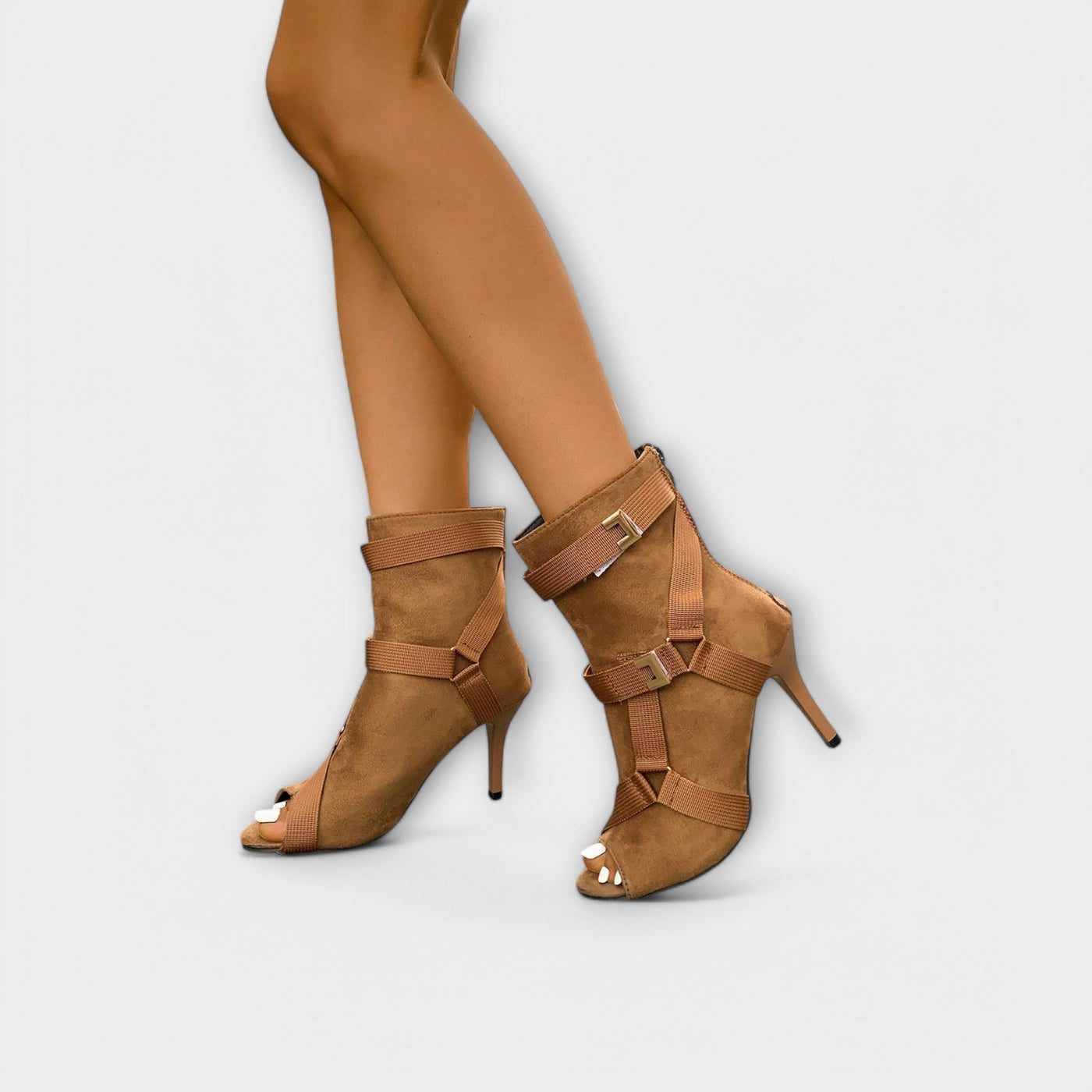 Sandalen met hak en open teen