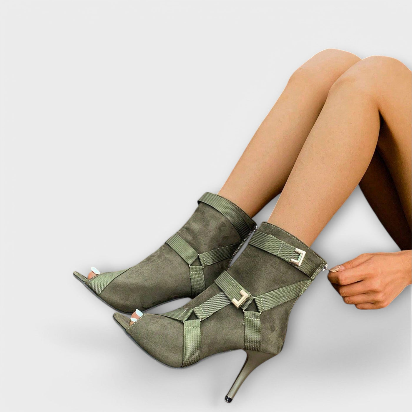 Sandalen met hak en open teen