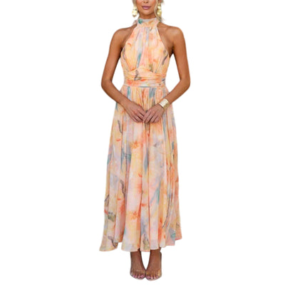 Naira aquarel maxi-jurk
