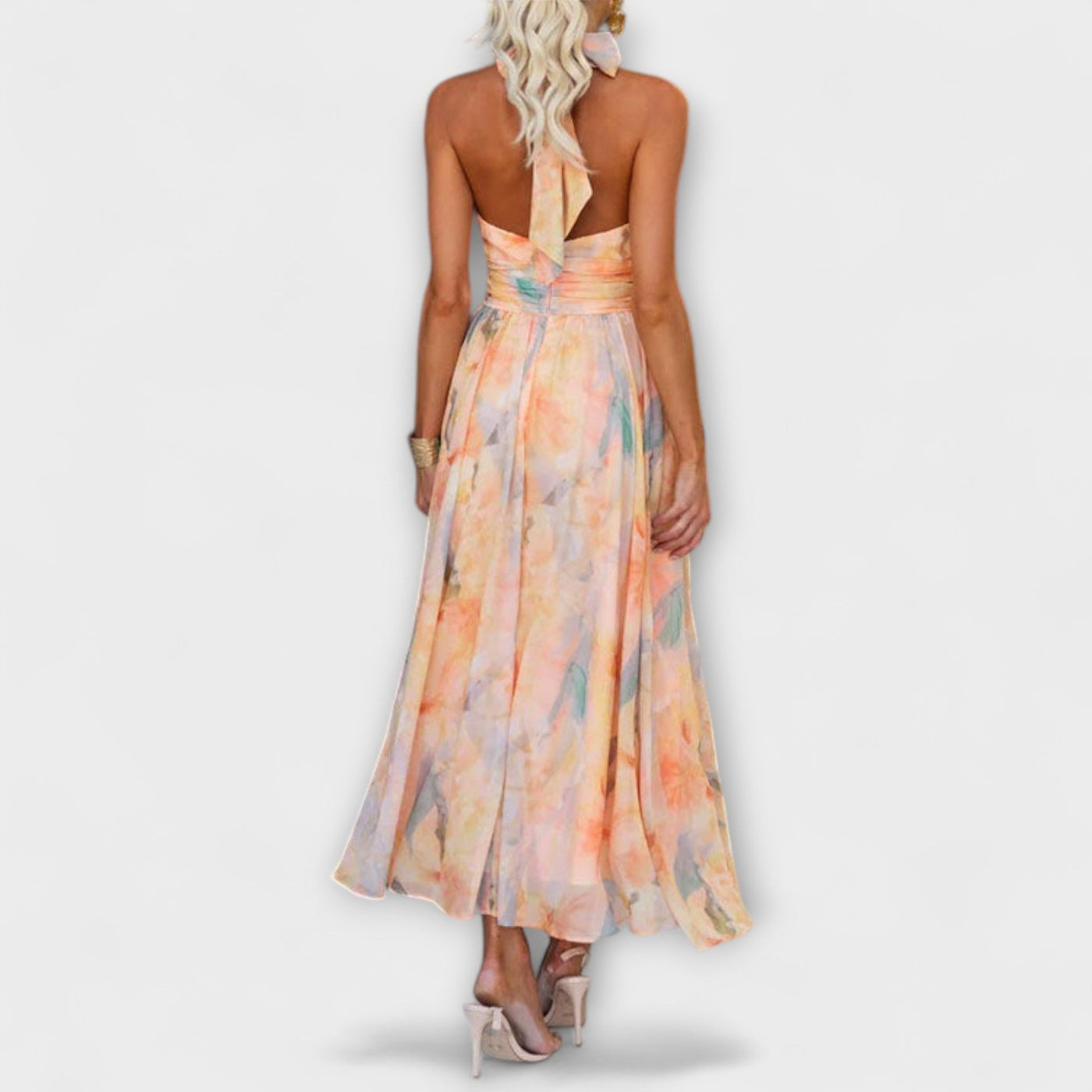 Naira aquarel maxi-jurk