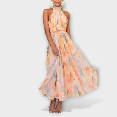 Naira aquarel maxi-jurk