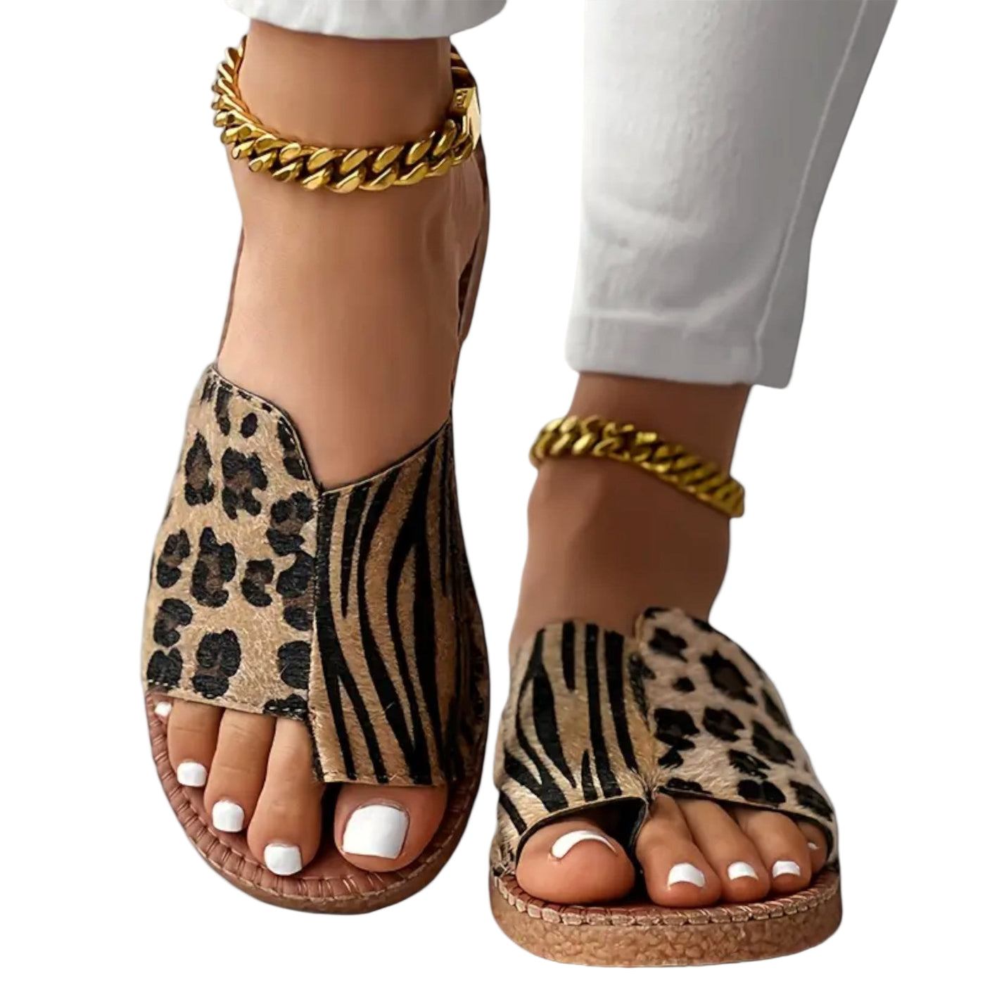 Pantoffels met luipaardprint