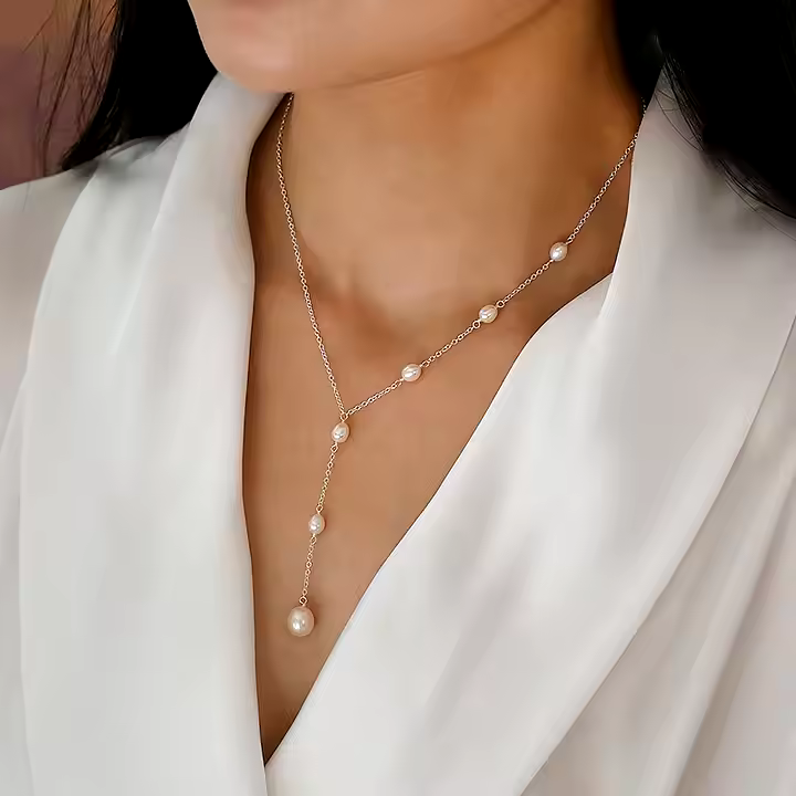 Vintage hanger parelketting 