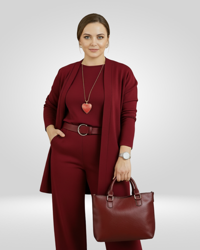 AMÉLIE – Elegante 3-delige set met lang vest