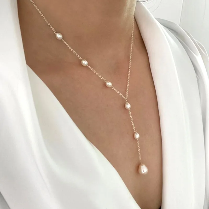 Vintage hanger parelketting 