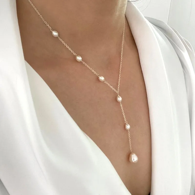 Vintage hanger parelketting 
